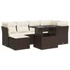 vidaXL 7-delige Loungeset met kussens poly rattan bruin