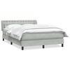 vidaXL Boxspring met matras fluweel lichtgrijs 160x210 cm