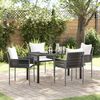 vidaXL Tuin eettafelset 5 pcs Bruin en zwart PE Rattan