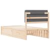 vidaXL Bedframe met Gevoerd Hoofdgedeelte Donkergrijs 75 x 190 cm