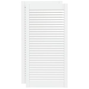 vidaXL Kastdeuren met lamellen 2 st 99,3x49,4 cm grenenhout wit