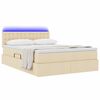 vidaXL Opbergbed met LED met matras met LED Cr&egrave;me 140 x 190 cm Stof
