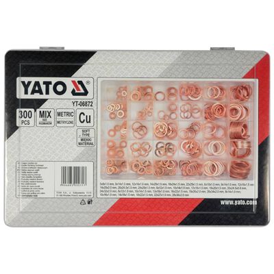 YATO Sluitringenset 300-delig koper YT-06872