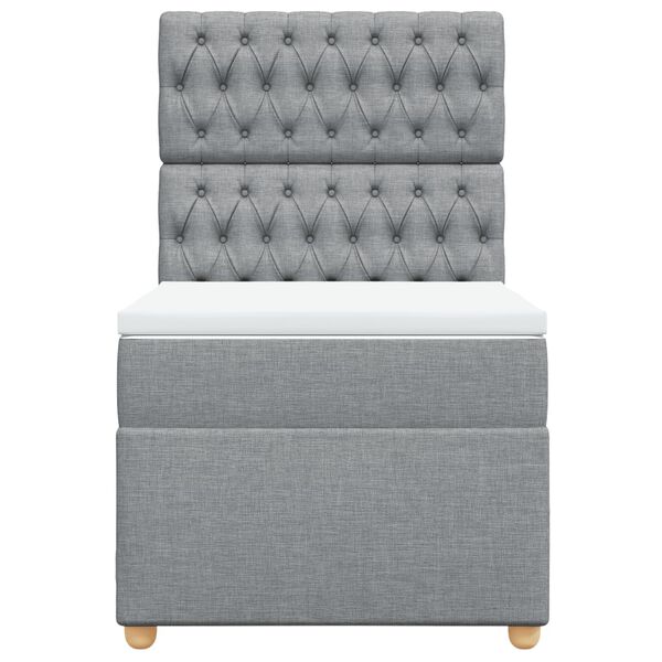 vidaXL Boxspring met matras stof lichtgrijs 100x200 cm