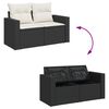 vidaXL 5-delige Loungeset met kussens poly rattan acacia zwart