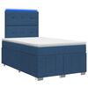 vidaXL LED Boxspring Bed met Matras Blauw 120 x 190 cm Stof