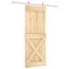 vidaXL Schuifdeur 80 x 210 cm Massief Grenenhout (Niet-Behandeld)