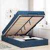 vidaXL Bedframe met matras met matras 2 pcs Blauw Stof