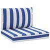 vidaXL Palletkussens 2 st gestreept oxford stof wit en blauw