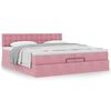 vidaXL Ottoman bed met matras 200x200 cm fluweel roze