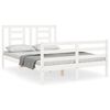 vidaXL Bedframe met hoofdbord massief hout wit 140x200 cm