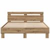 vidaXL Bedframe met LED Artisan Eiken 140 x 190 cm Bewerkt hout