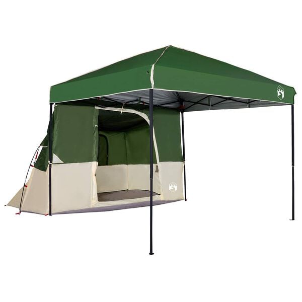 vidaXL Camping Tent Set met dak met opslag 2 pcs Groen Taffeta en Stof