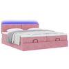 vidaXL Ottoman bed met matrassen en LED's 200x200cm fluweel roze