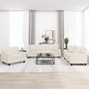 vidaXL 3-delige Loungeset met sierkussens en kussens kunstleer cr&egrave;me