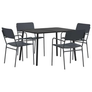 vidaXL Eetkamerset 5 st Antraciet Staal