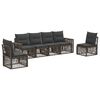 vidaXL Tuinbankenset 6 st Grijs en Donkergrijs poly rattan