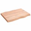 vidaXL Tafelblad natuurlijke rand 80x60x(2-6) cm eikenhout lichtbruin