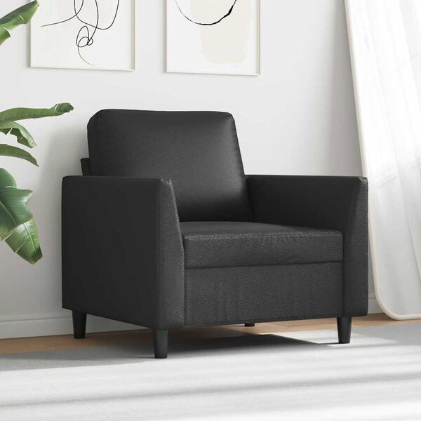 vidaXL Fauteuil 60 cm kunstleer zwart