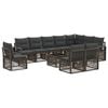 vidaXL Tuinbankenset 11 st Grijs poly rattan