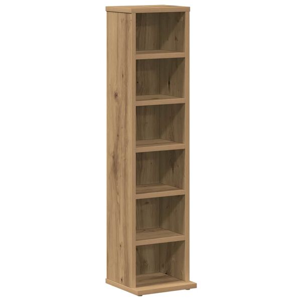 vidaXL Cd-kast 21x20x88 cm bewerkt hout artisanaal eikenkleurig