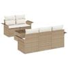 vidaXL Bankstel 6 st Beige poly rattan