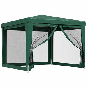 vidaXL Partytent met 4 mesh zijwanden 3x3 m HDPE groen