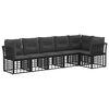 vidaXL Tuinbankenset met kussen 6 pcs Zwart poly rattan