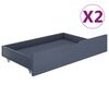 vidaXL Hemelbedframe met 2 lades massief grenenhout grijs 160x200 cm