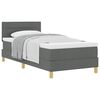 vidaXL Boxspringbed met matras Donkergrijs 90 x 190 cm Stof