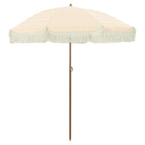 vidaXL Strandparasol Geel en Wit 160 x 160 x 196 cm Polyester en staal