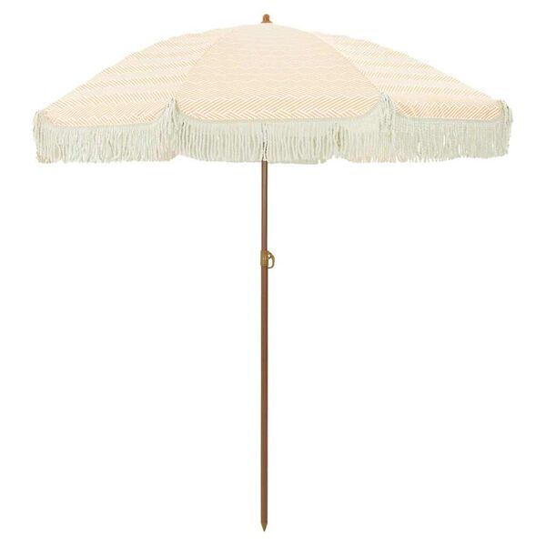 vidaXL Strandparasol Geel en Wit 160 x 160 x 196 cm Polyester en staal