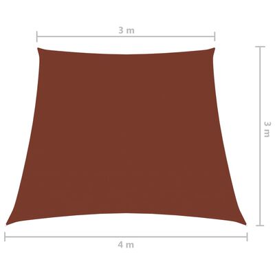 vidaXL Zonnescherm trapezium 3/4x3 m oxford stof terracottakleurig