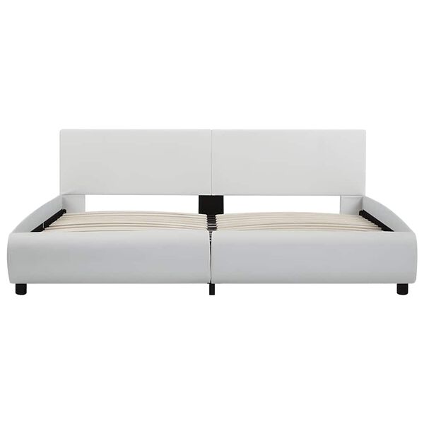 vidaXL Bedframe met LED kunstleer wit 160x200 cm
