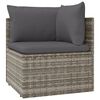 vidaXL Tuinhoekbank met kussen 57x57x56 cm poly rattan grijs