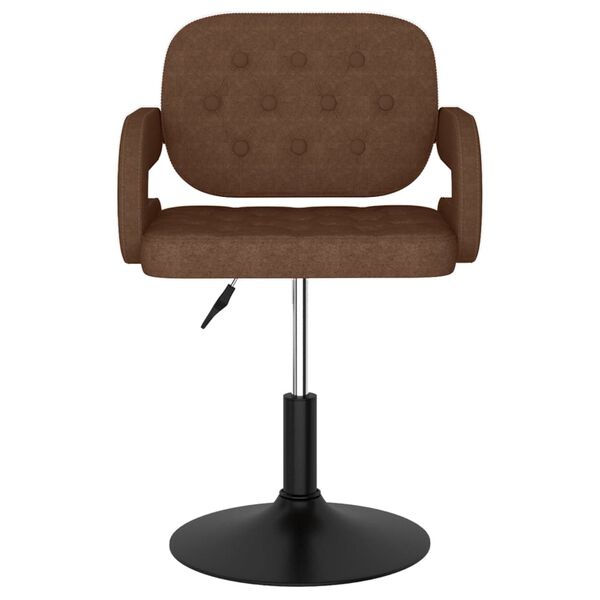 vidaXL Eetkamerstoelen draaibaar 4 st stof bruin