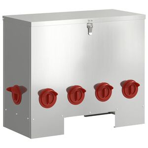 vidaXL Kip voerbak zilver 60,5 x 29 x 51 cm 25 kg Gegalvaniseerd staal