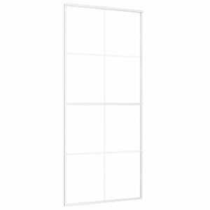 vidaXL Schuifdeur 90x205 cm mat ESG-glas en aluminium wit