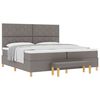 vidaXL Boxspring bed met matras met hoofdeinde Taupe 200 x 200 cm Stof