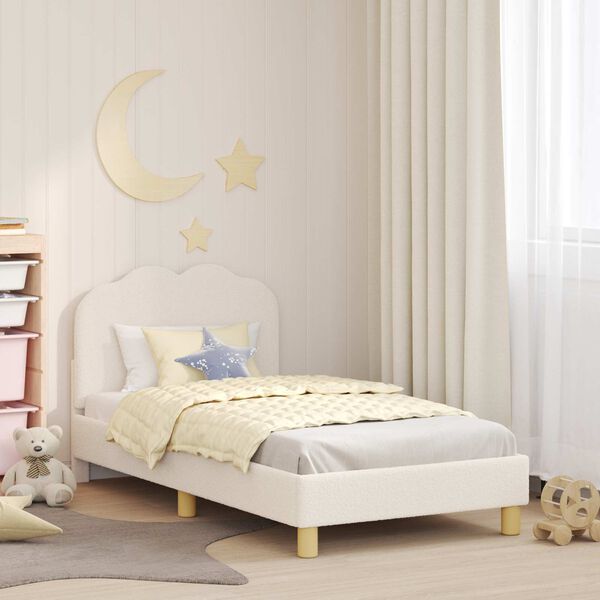 vidaXL Bedframe voor kinderen met hoofdbord Crème 80 x 160 cm