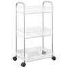 vidaXL Opbergtrolley 3-laags 37x28x68 cm acryl transparant