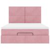 vidaXL Ottoman bed met matrassen 140x200cm fluweel roze