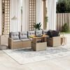 vidaXL 7-delige Loungeset met kussens poly rattan beige