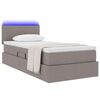 vidaXL Opbergbed met LED met matras met LED Taupe 90 x 190 cm Stof