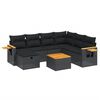vidaXL 8-delige Loungeset met kussens poly rattan zwart