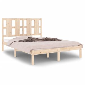 vidaXL Bedframe massief hout 135x190 cm