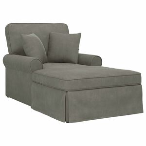 vidaXL Chaise Lounge met Rok met kussen 3 pcs Lichtgrijs Katoen Stof