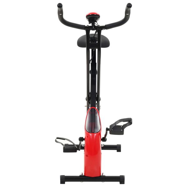 vidaXL Hometrainer X-bike magnetisch met hartslagmeter zwart en rood