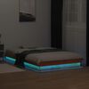 vidaXL Bedframe met LED-verlichting grenenhout wasbruin 120x200 cm