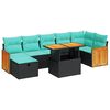 vidaXL 8-delige Loungeset met kussens poly rattan acacia grijs